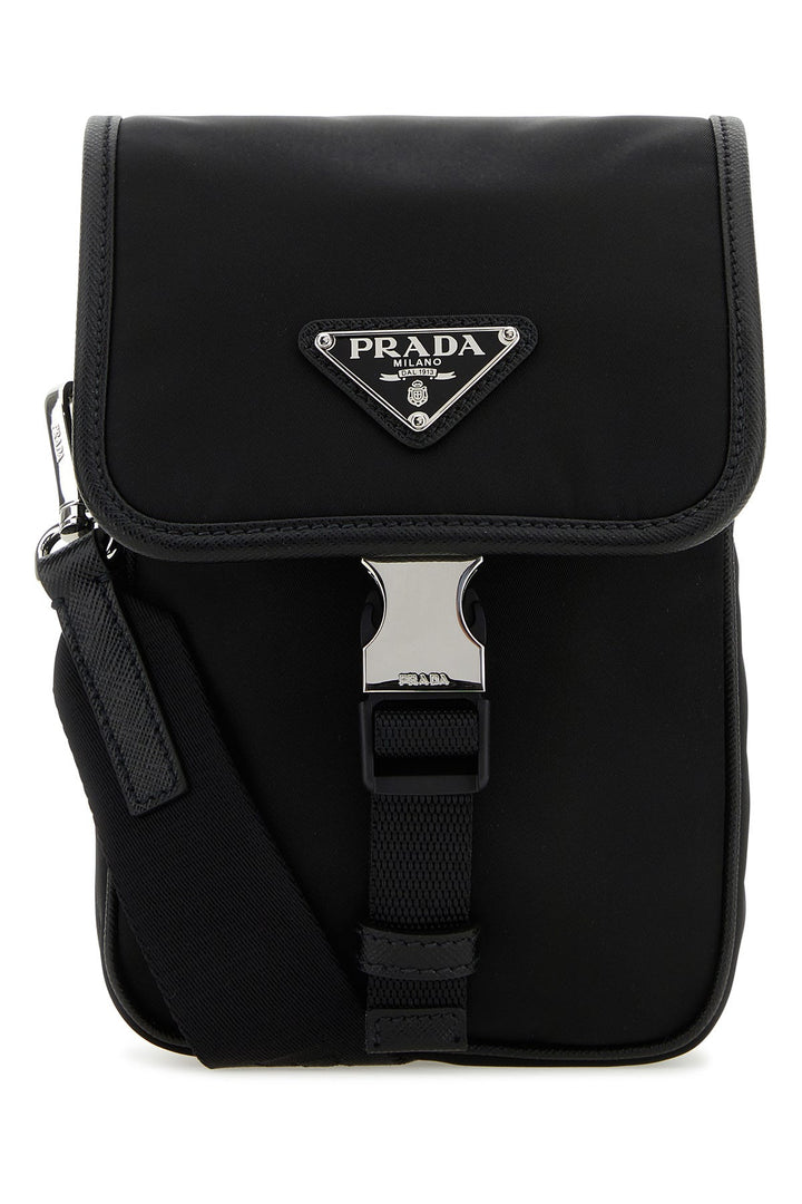 Black nylon crossbody bag