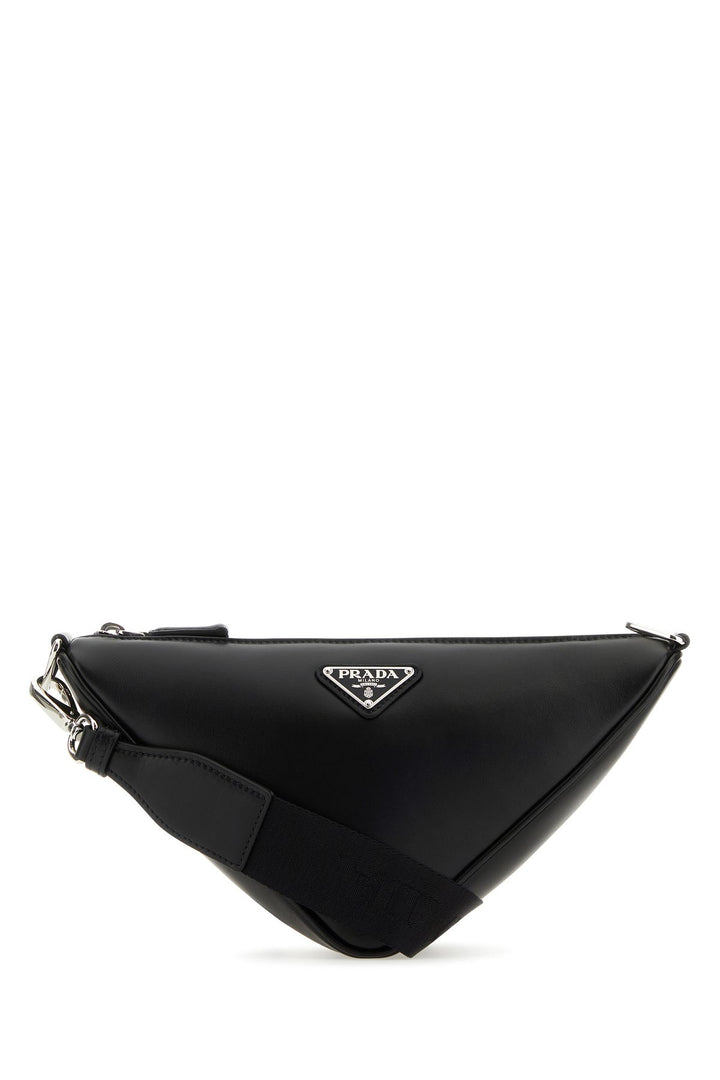 Black leather Triangle crossbody bag