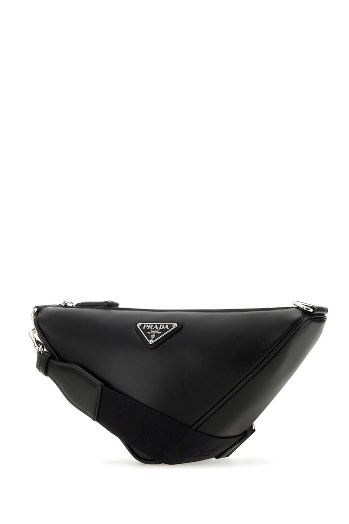 Black leather Triangle crossbody bag