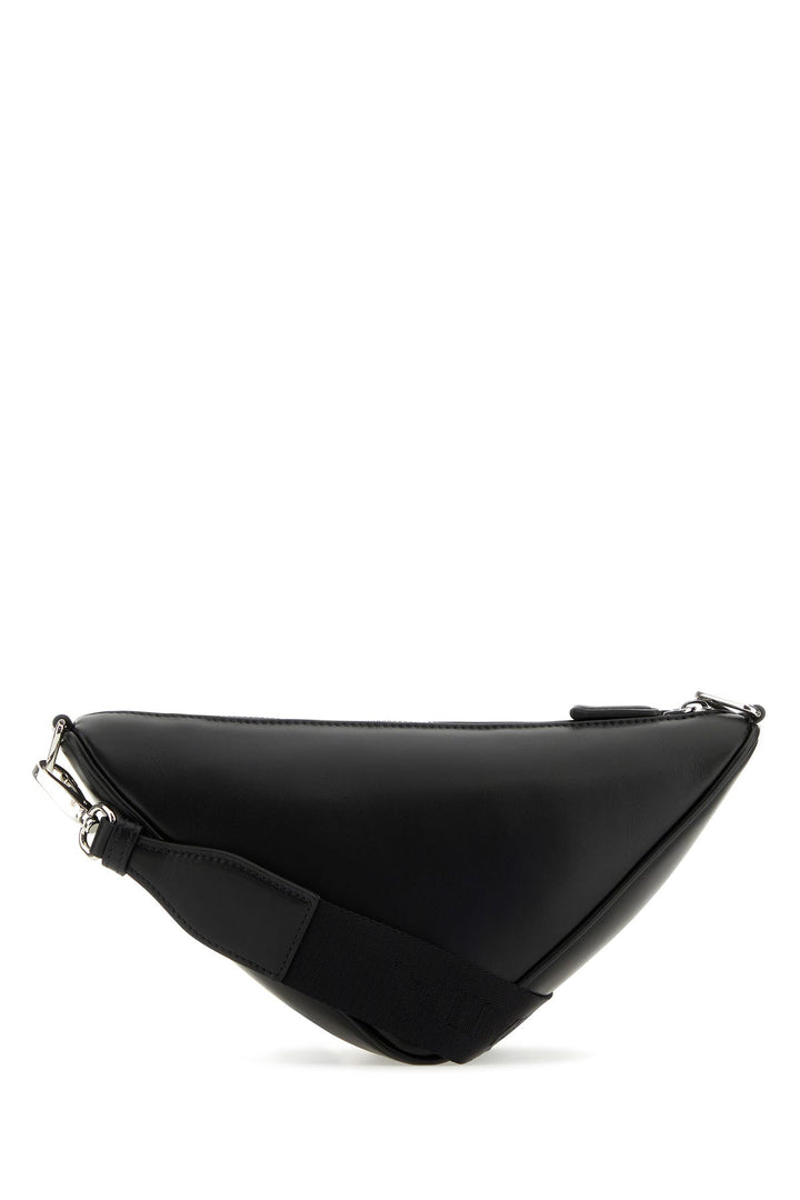 Black leather Triangle crossbody bag