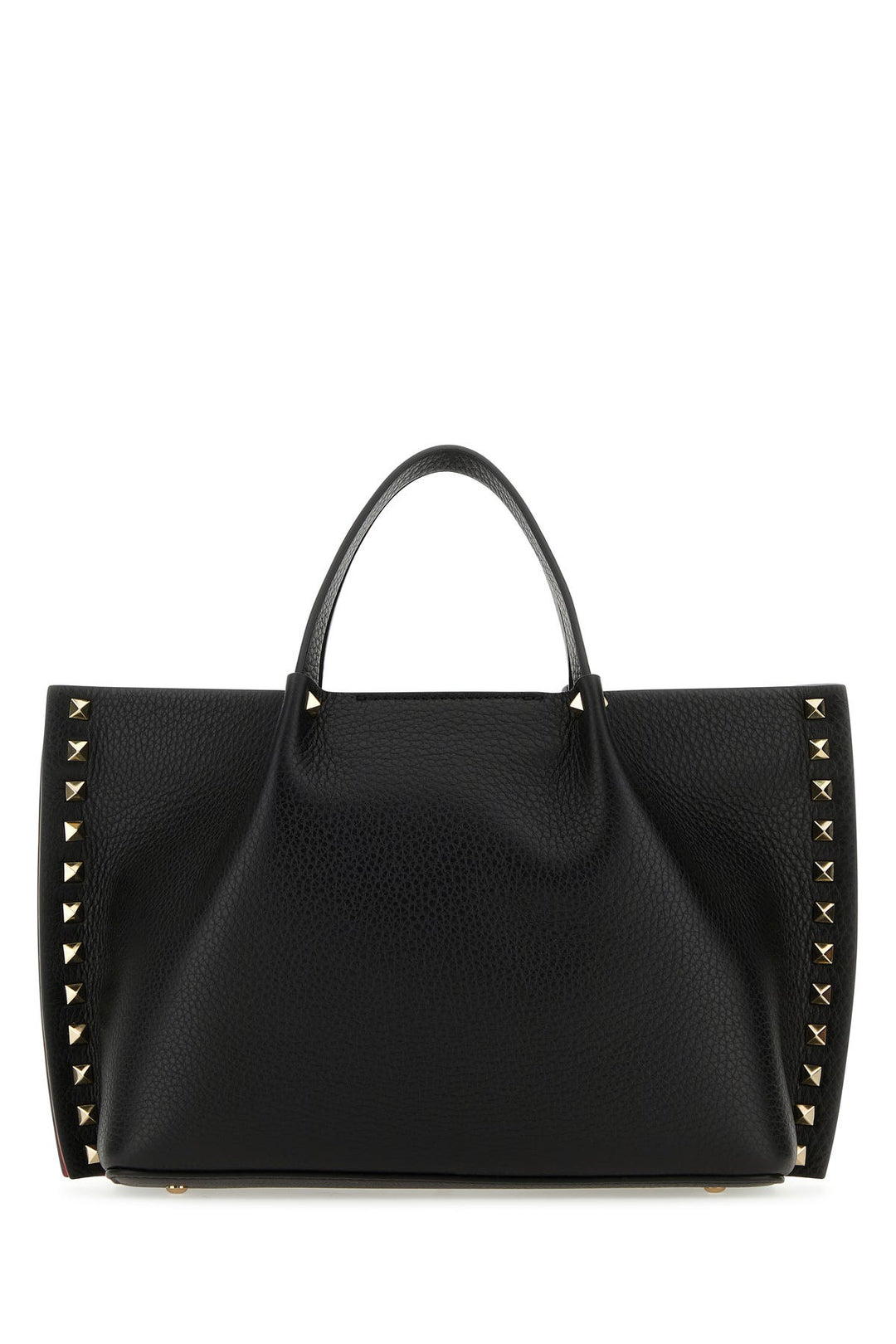 Black leather Rockstud handbag