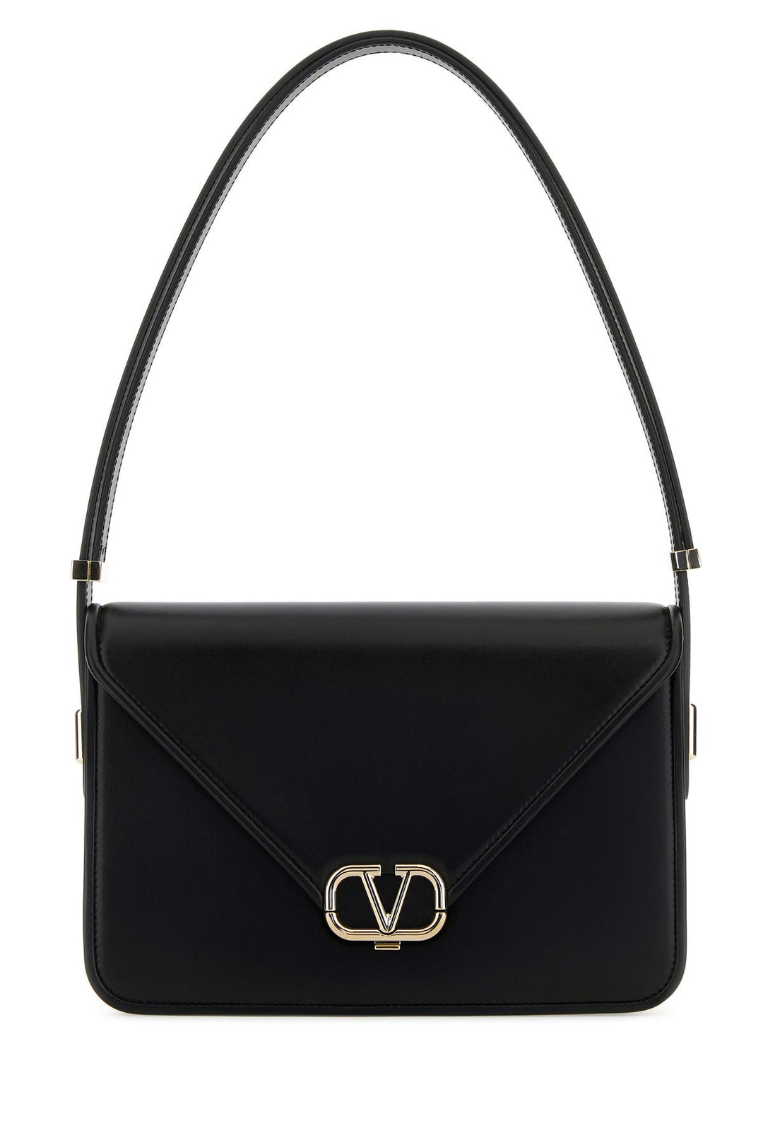 Black leather VLogo shoulder bag