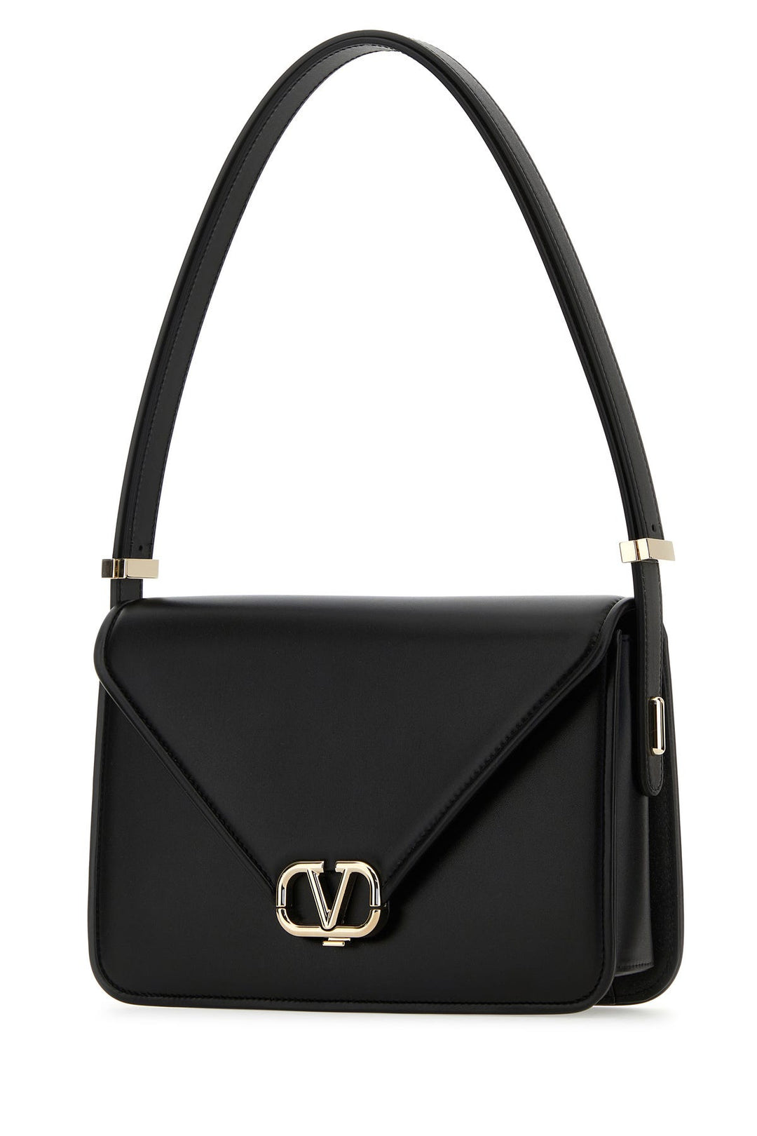 Black leather VLogo shoulder bag