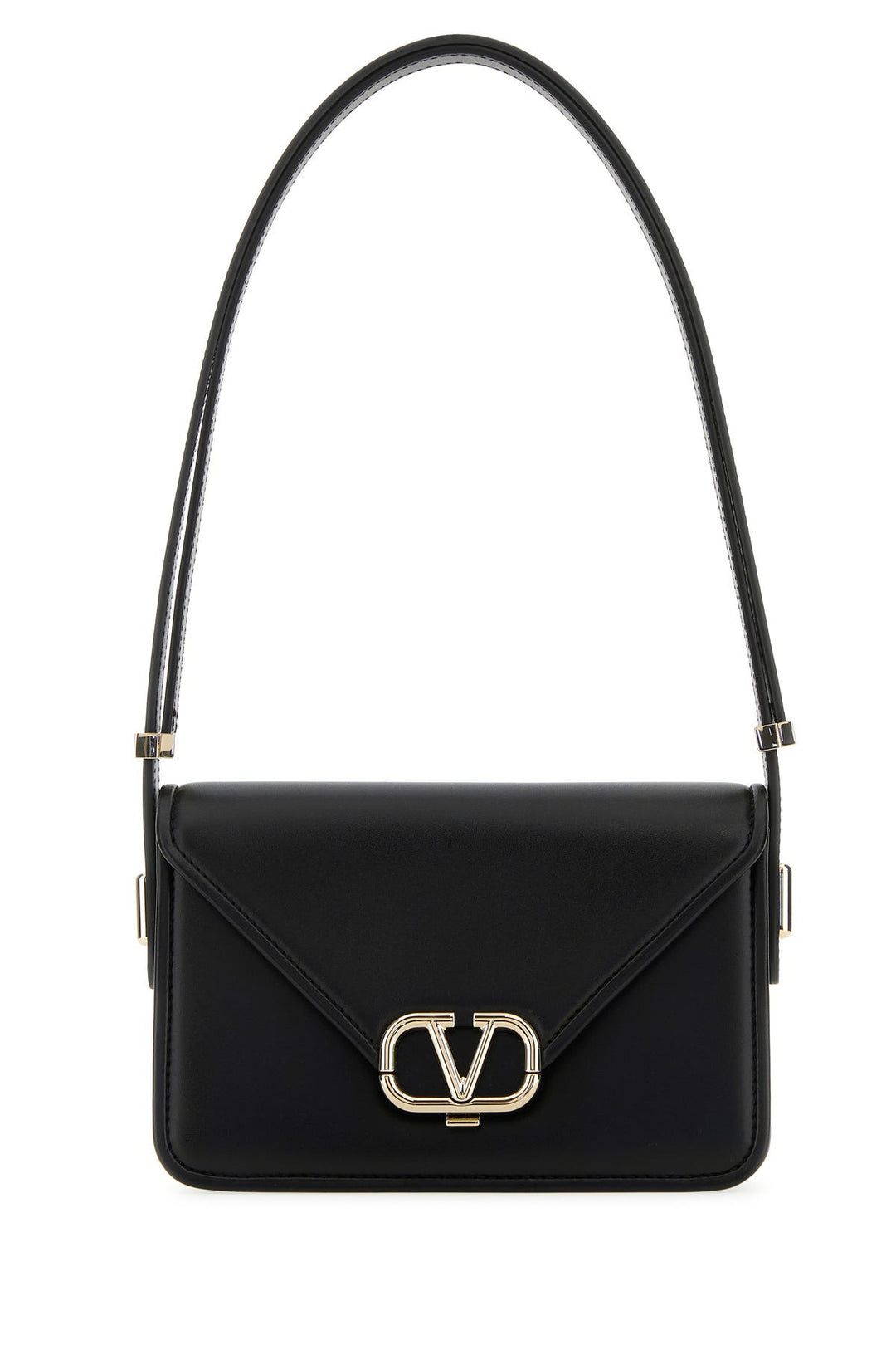 Black leather VLogo crossbody bag