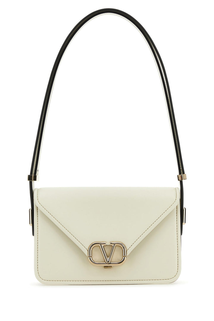 Ivory leather VLogo crossbody bag