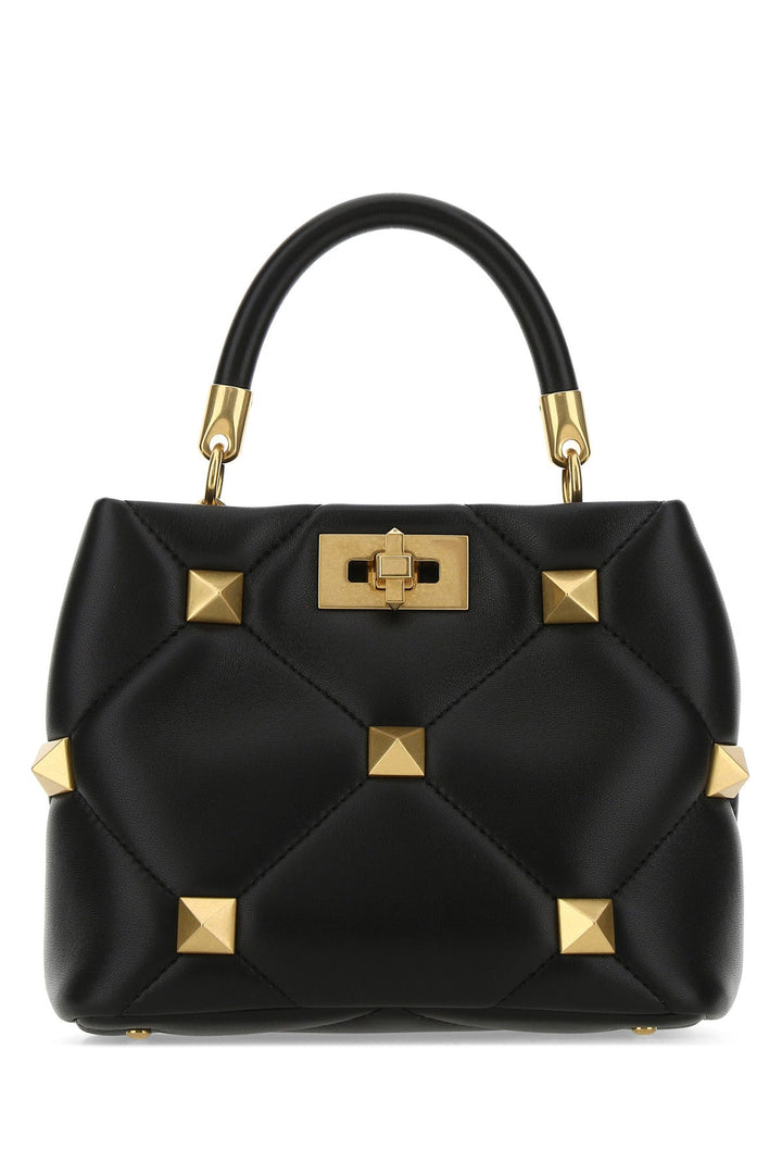 Black nappa leather small Roman Stud handbag