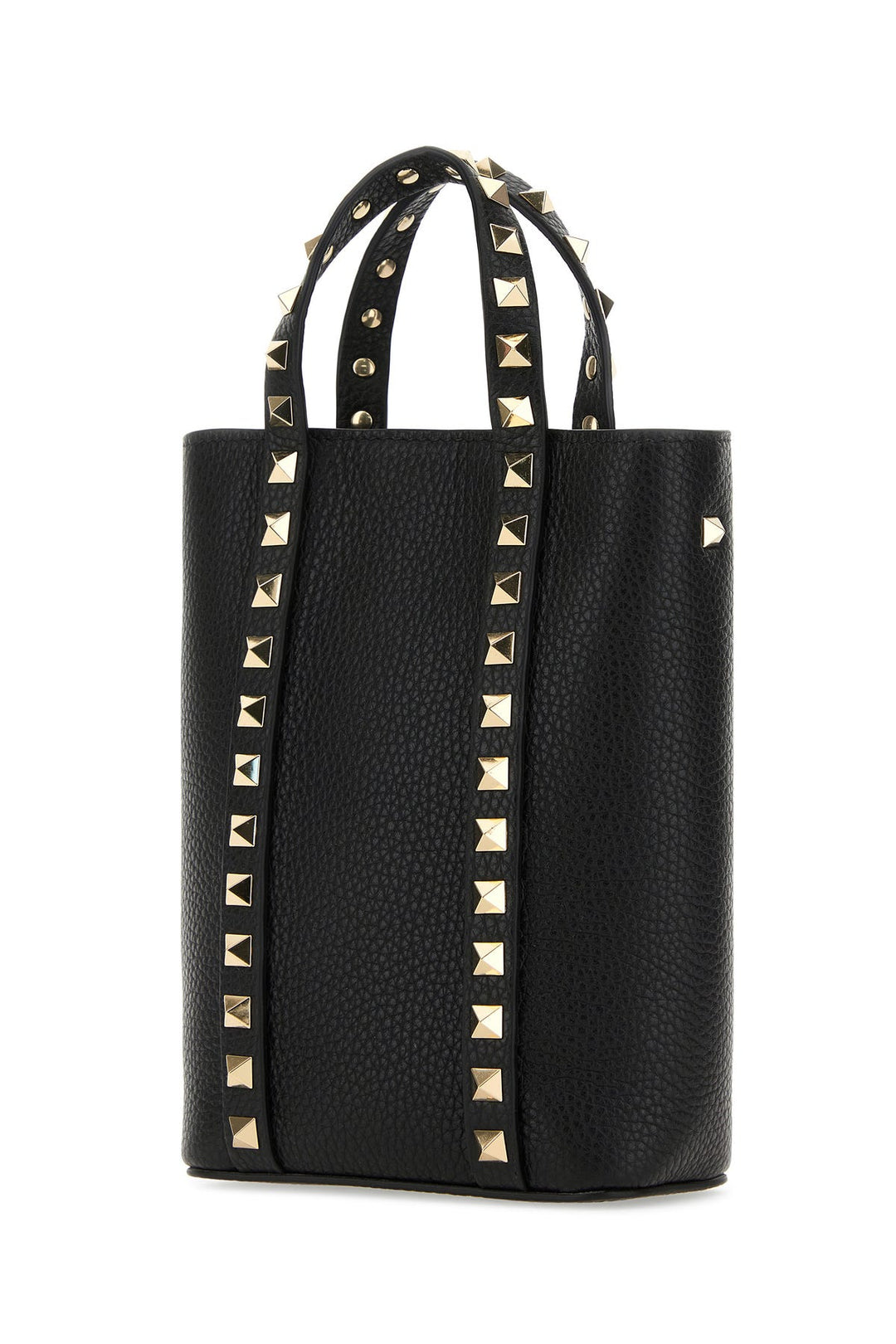 Black leather Rockstud handbag