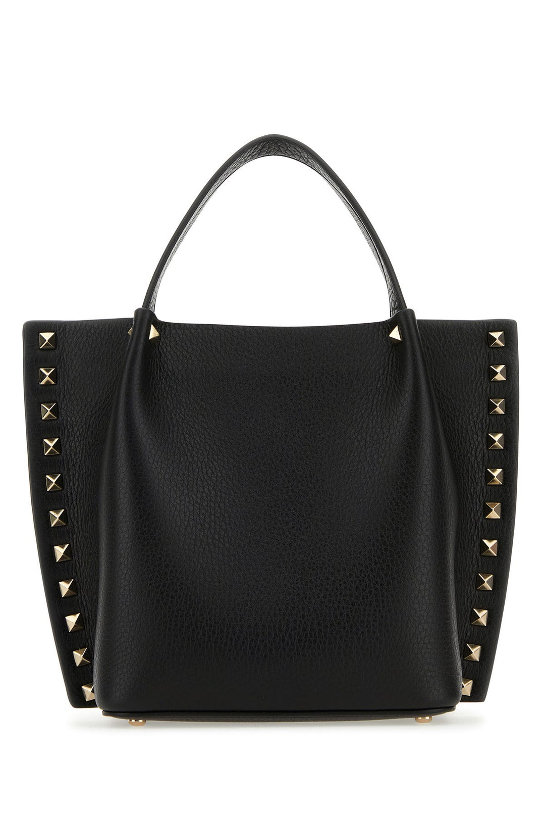 Black leather Rockstud handbag