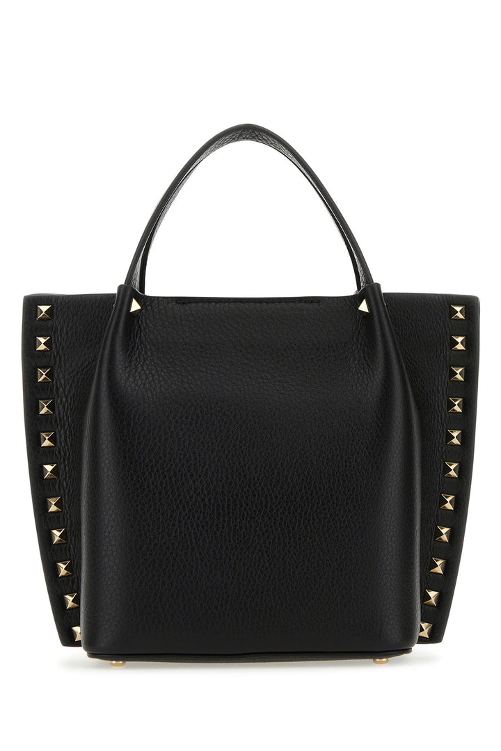 Black leather Rockstud handbag