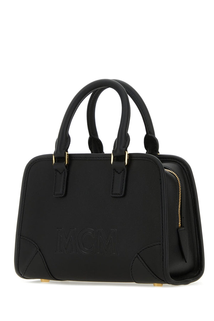 Black leather Aren Boston Mini handbag