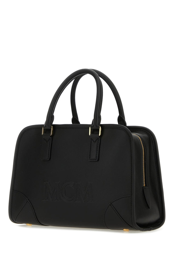 Black leather Aren Boston Medium handbag