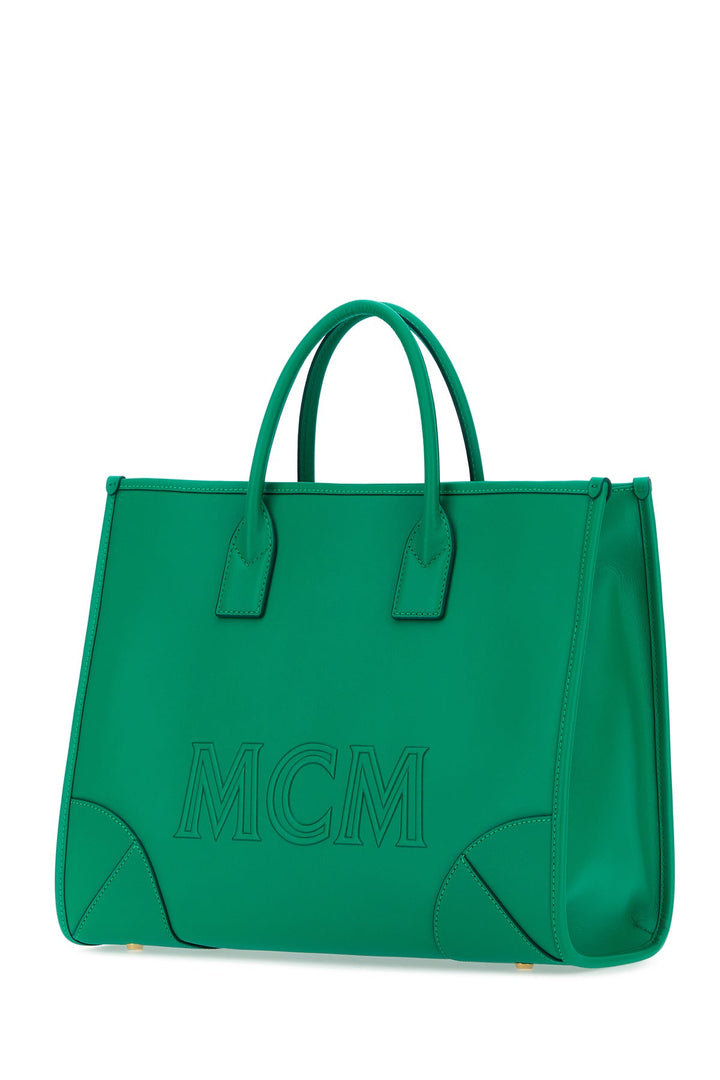 Green leather large MÃ¼nchen handbag