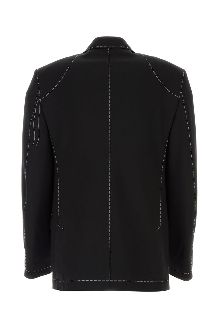 Black stretch polyester blend blazer