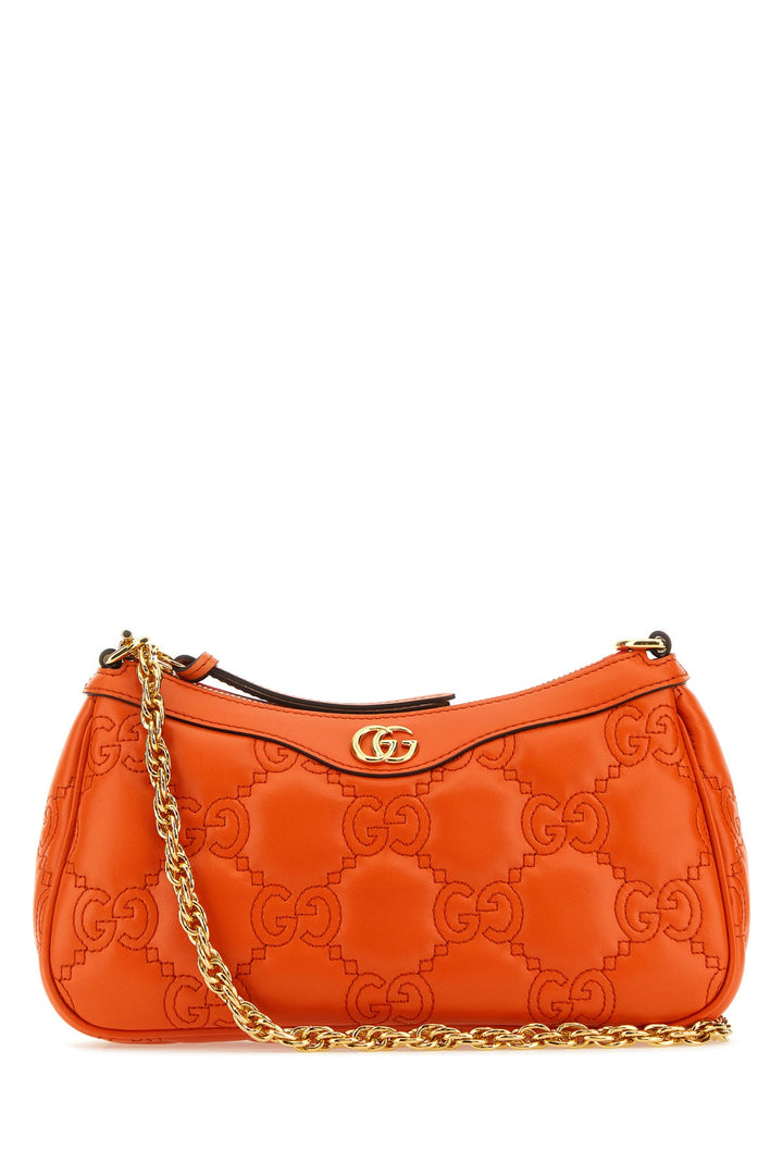 Orange leather handbag