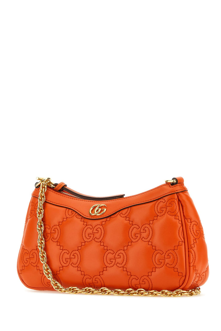 Orange leather handbag