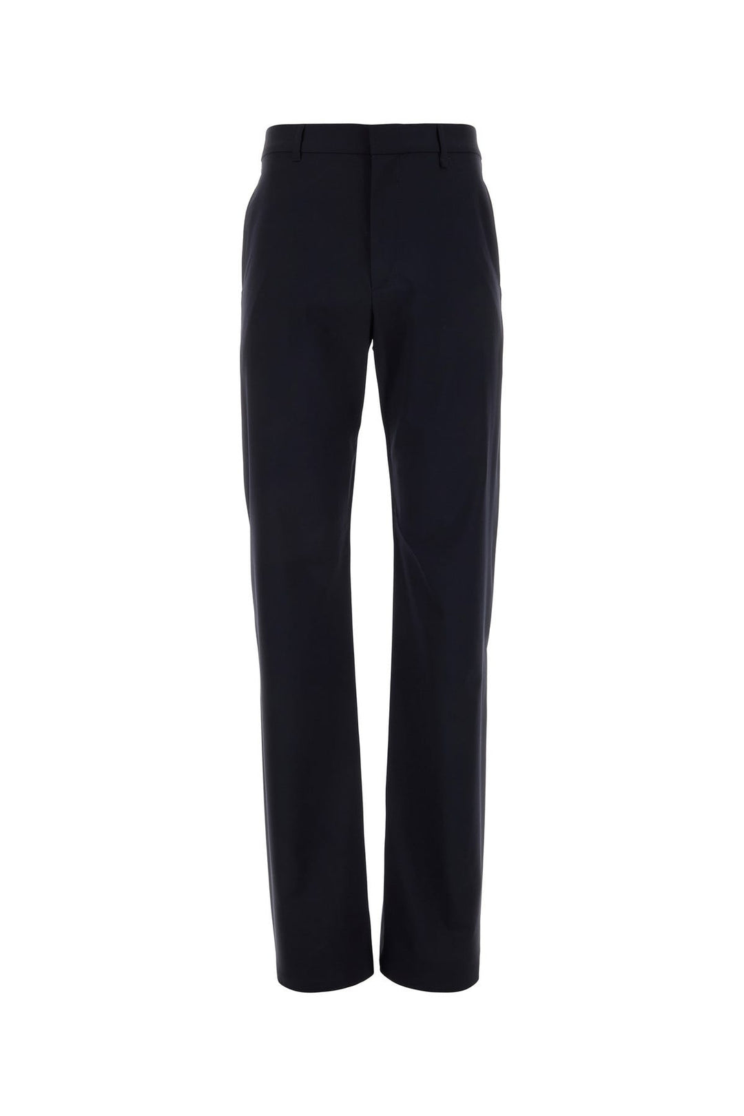 Navy blue stretch wool blend pant