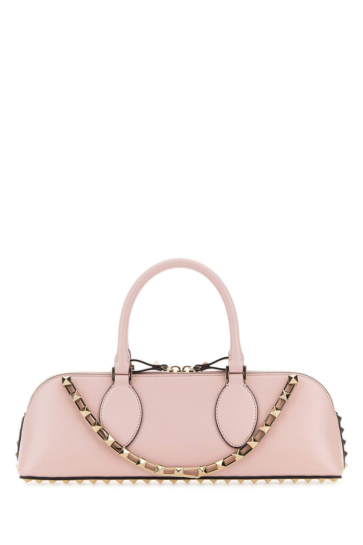 Pastel pink leather Rockstud East-West handbag