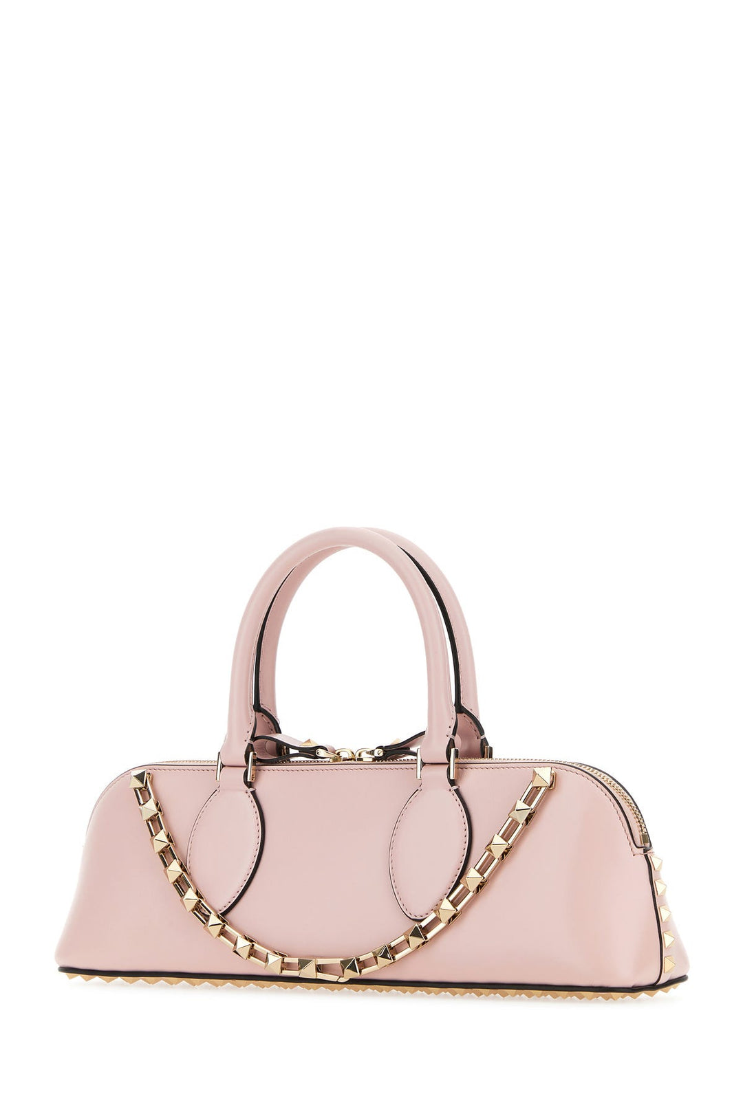 Pastel pink leather Rockstud East-West handbag