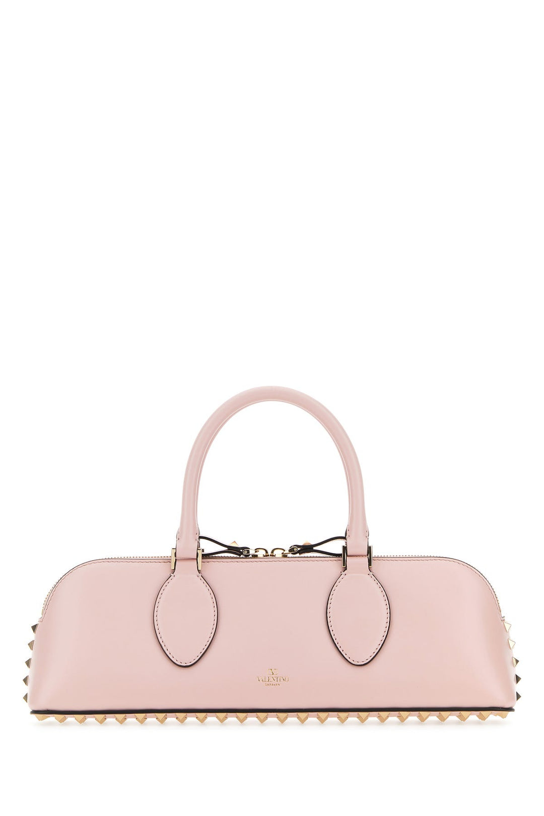 Pastel pink leather Rockstud East-West handbag