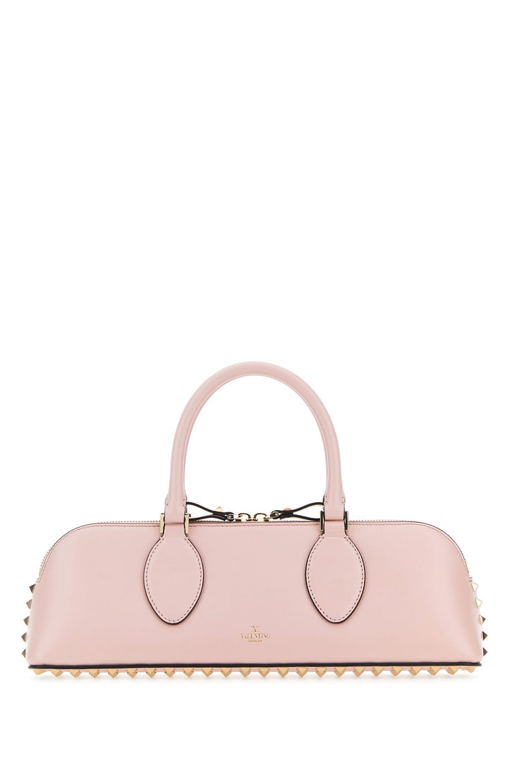 Pastel pink leather Rockstud East-West handbag