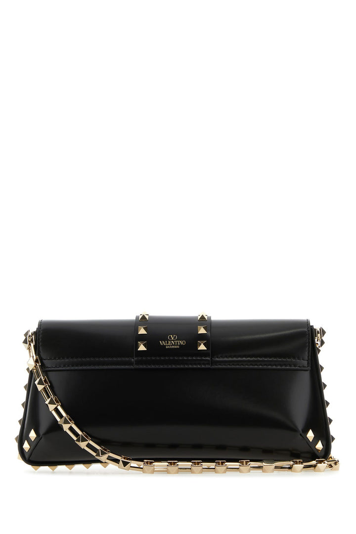 Black leather Rockstud shoulder bag