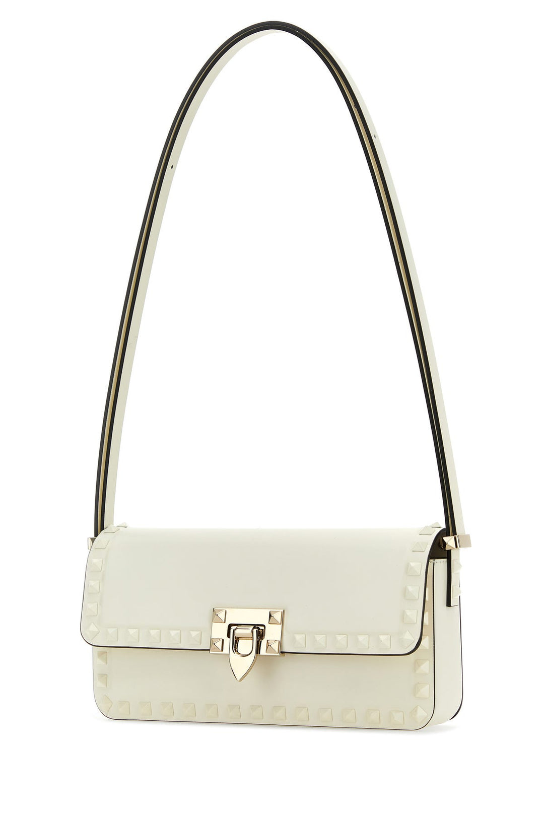 Ivory leather Rockstud shoulder bag