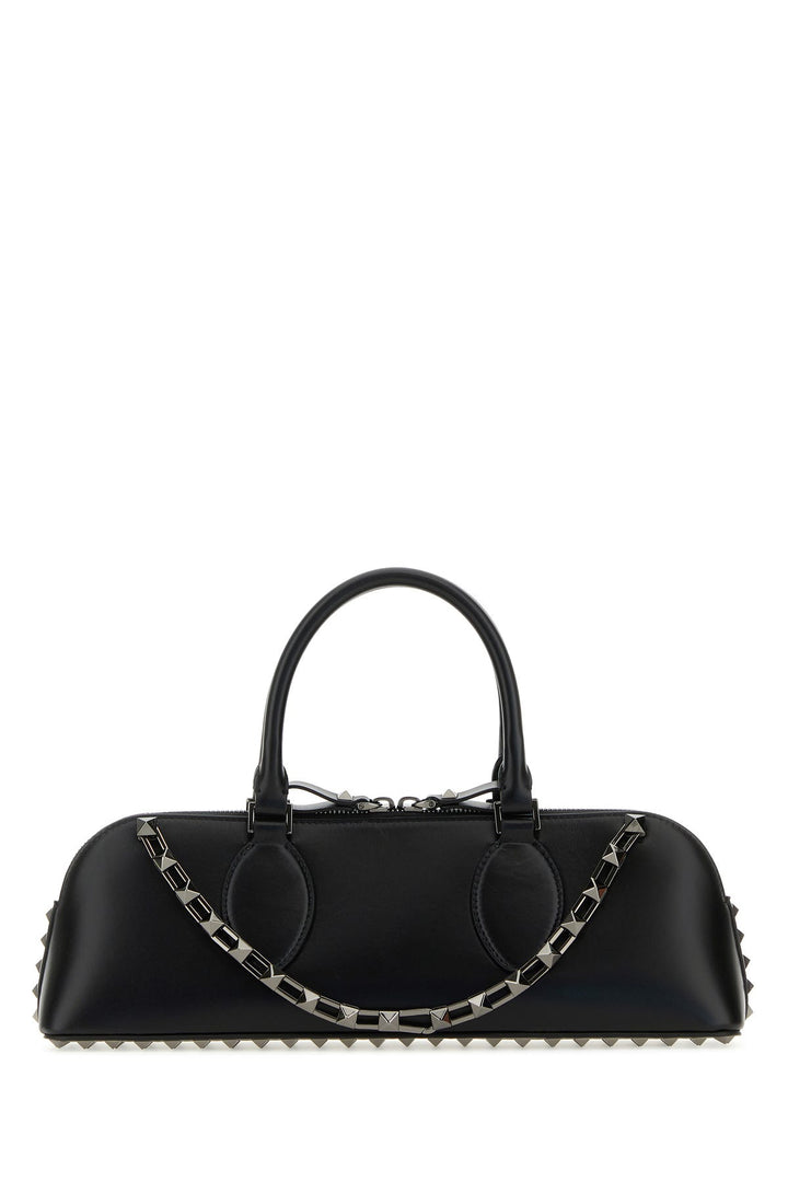 Black leather Rockstud East-West handbag