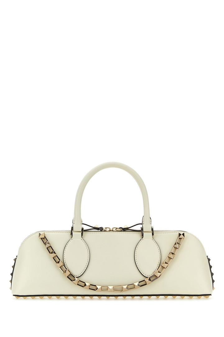 Ivory leather Rockstud East-West handbag