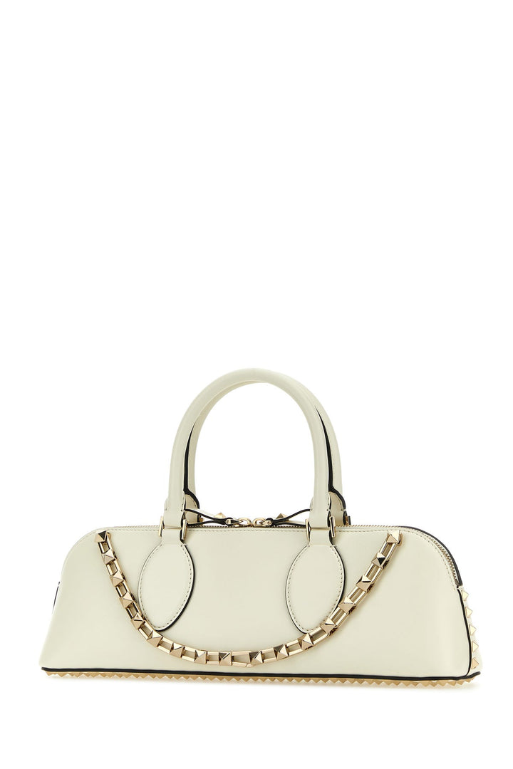 Ivory leather Rockstud East-West handbag