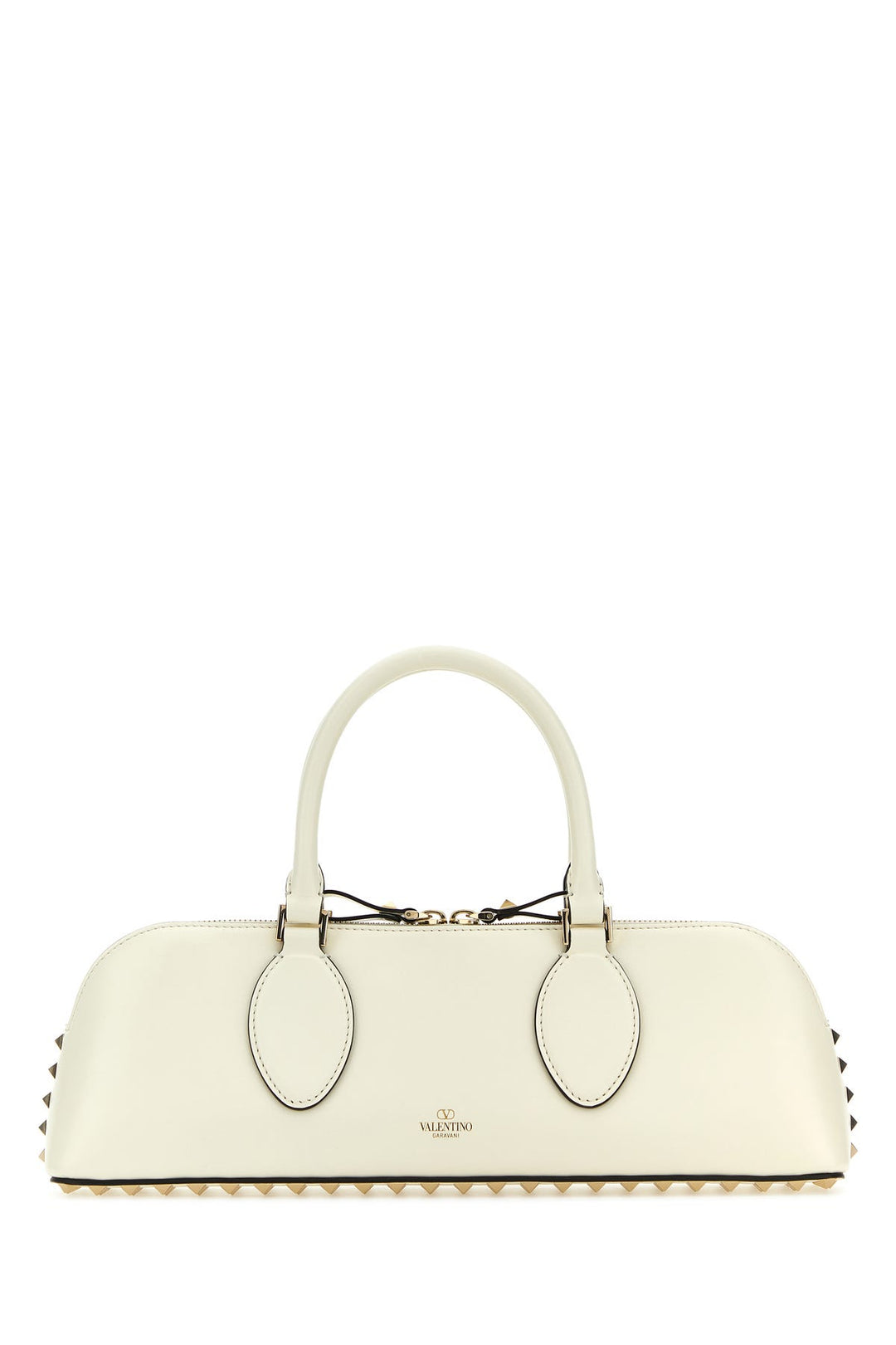 Ivory leather Rockstud East-West handbag