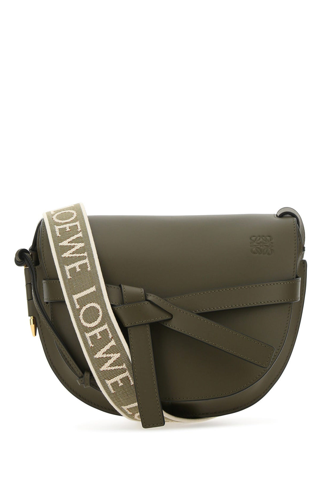 Army green leather mini Gate crossbody bag