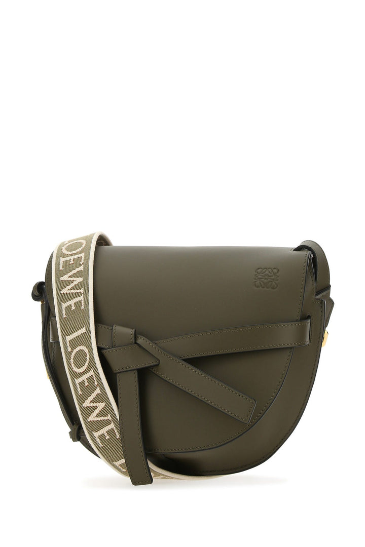 Army green leather mini Gate crossbody bag