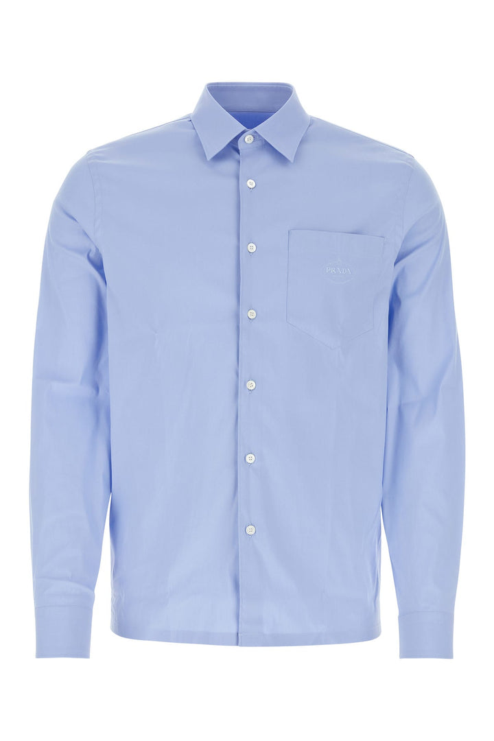 Powder blue poplin shirt