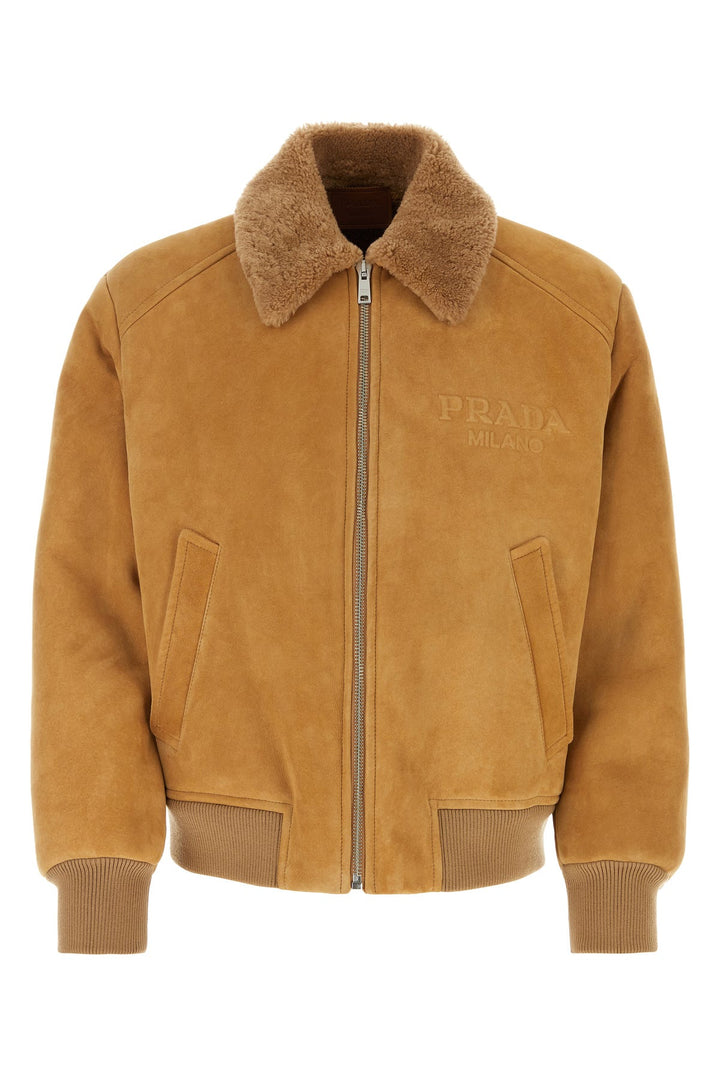 Camel shearling jacket