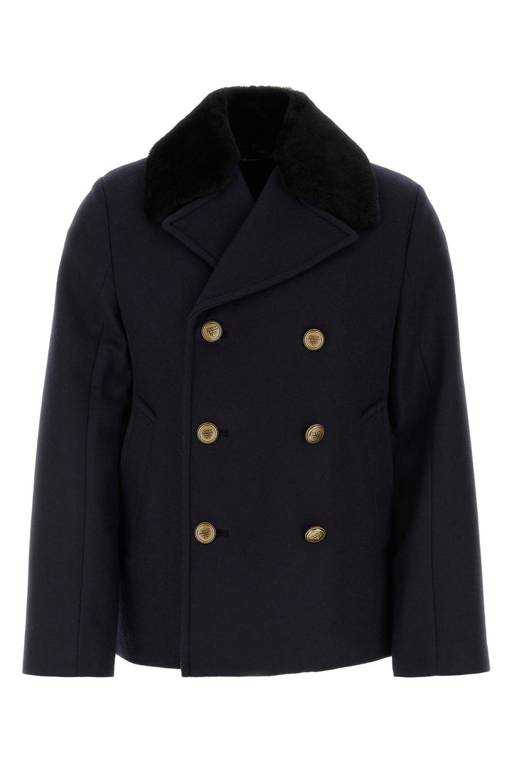 Dark blue felt coat