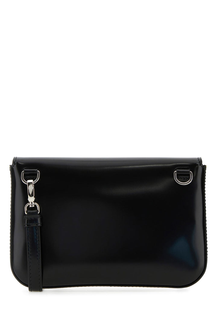 Black leather crossbody bag