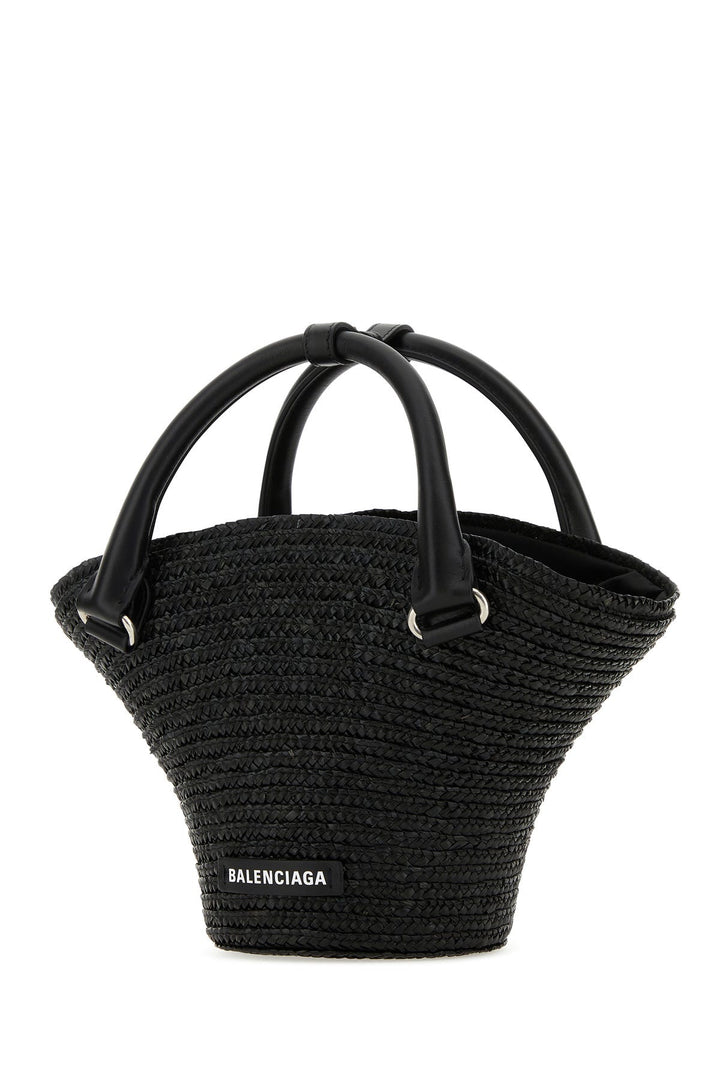 Black straw mini Beach handbag