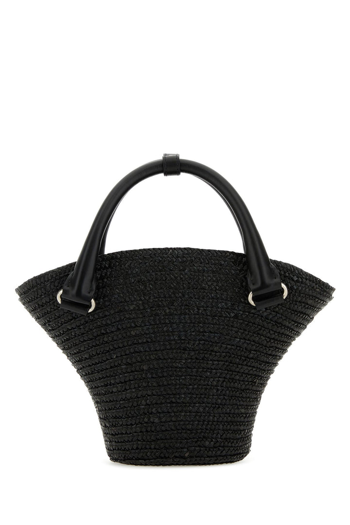 Black straw mini Beach handbag