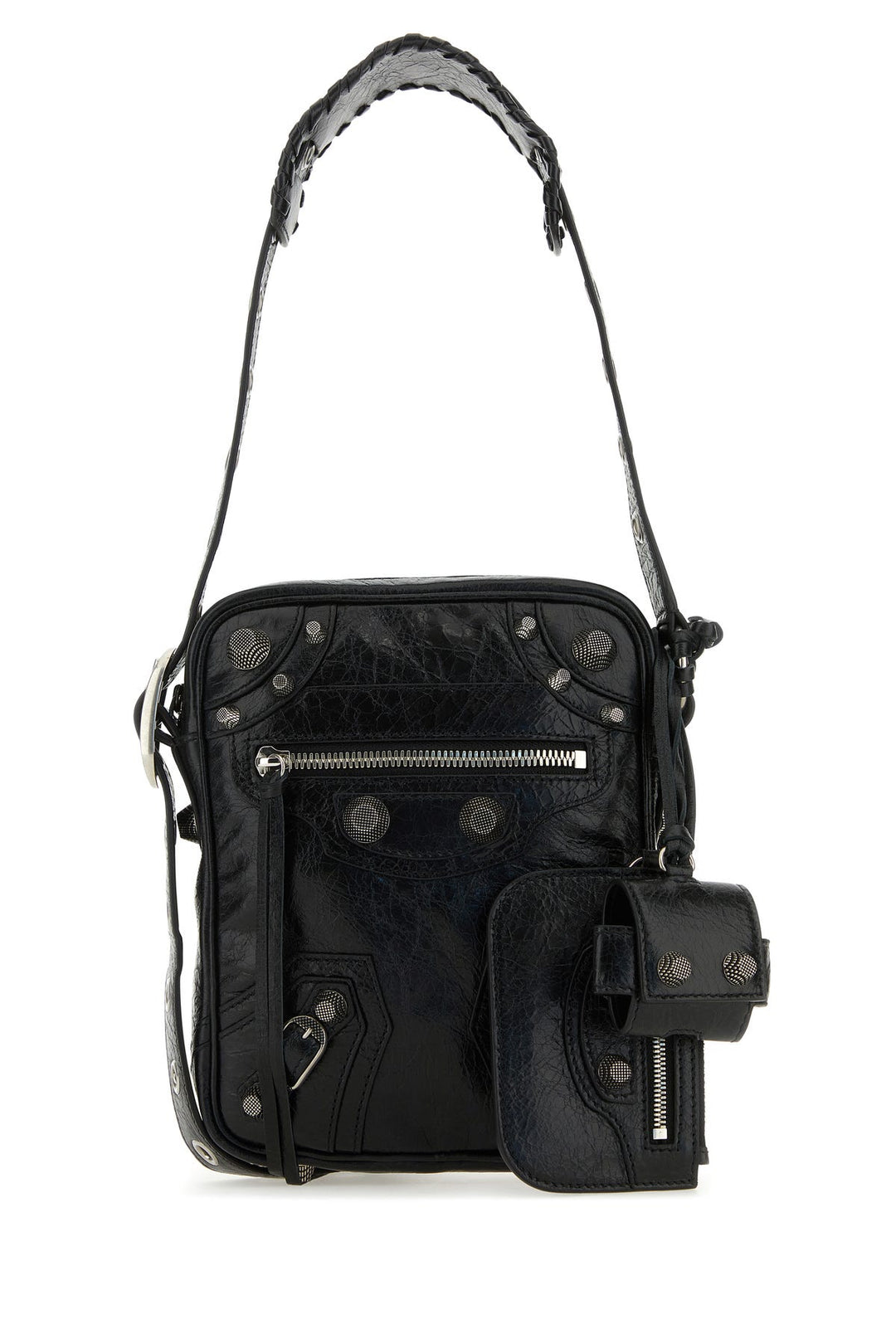 Black leather Le Cagole Men crossbody bag