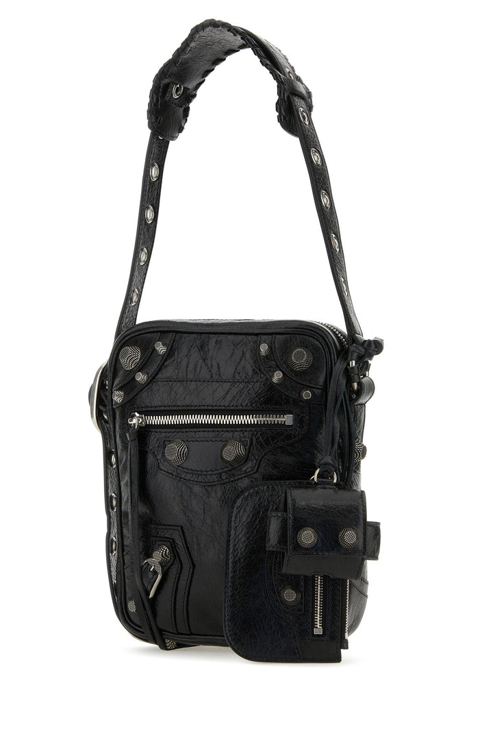 Black leather Le Cagole Men crossbody bag