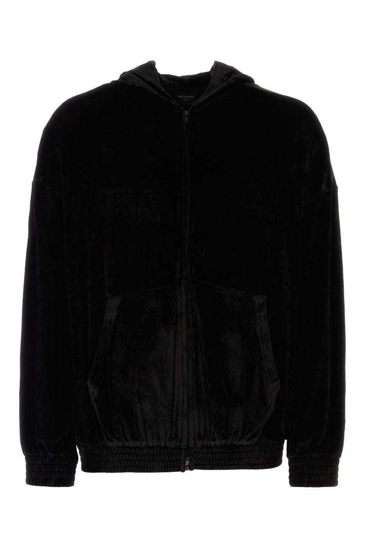 Black velvet oversize sweatshirt