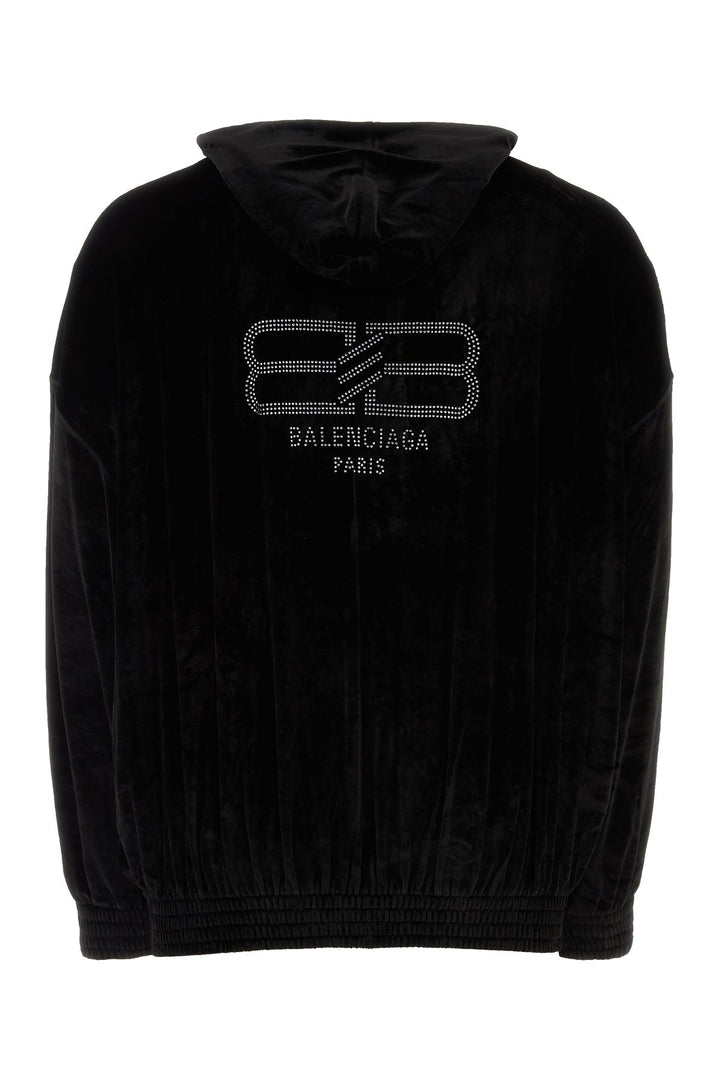 Black velvet oversize sweatshirt