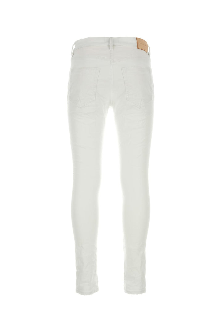 White stretch denim jeans