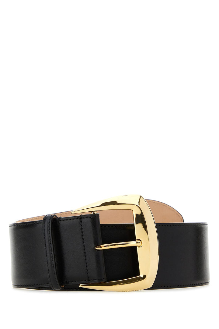 Black leather belt