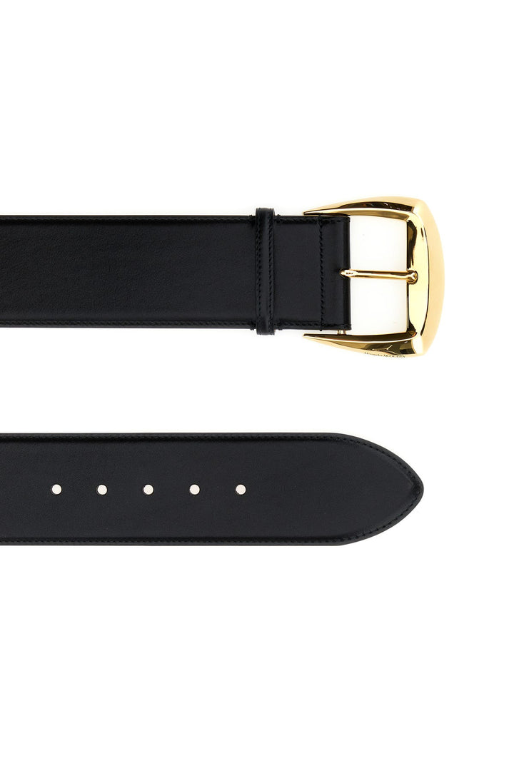 Black leather belt