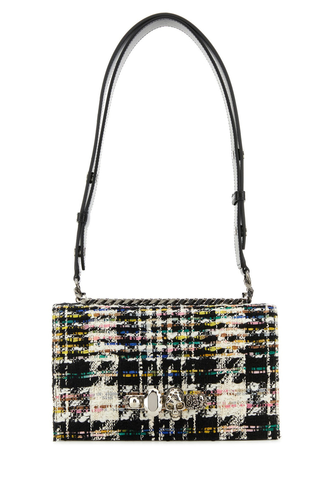 Multicolor tweed Skull shoulder bag