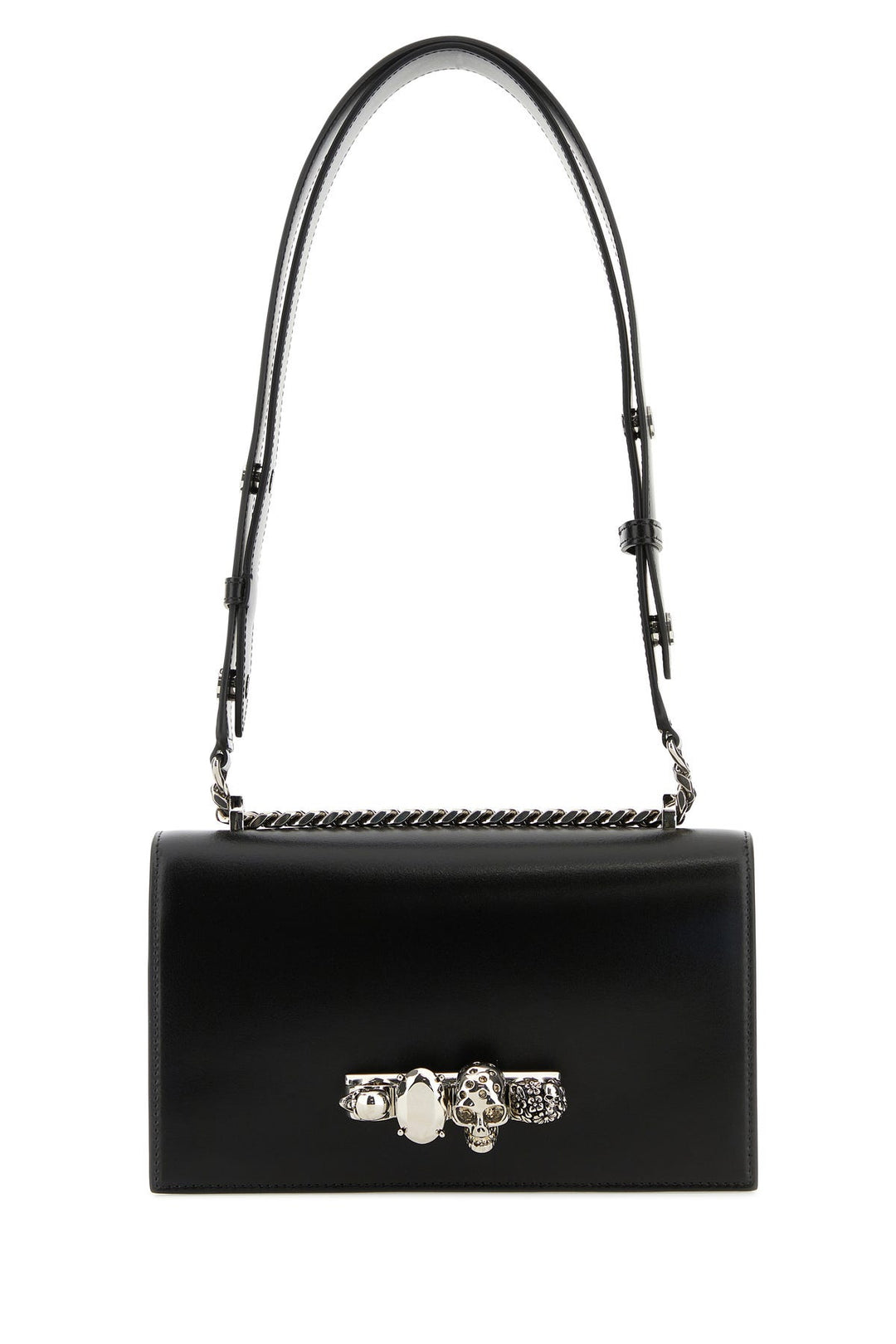 Black leather Skull shoulder bag