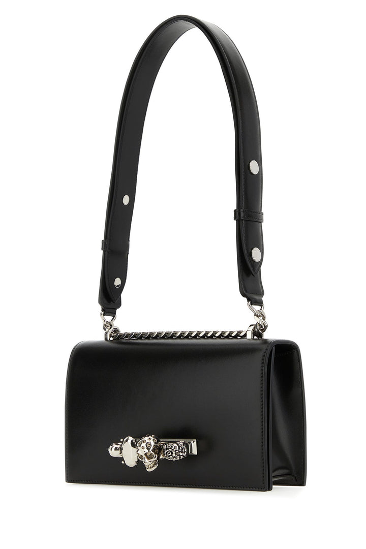 Black leather Skull shoulder bag