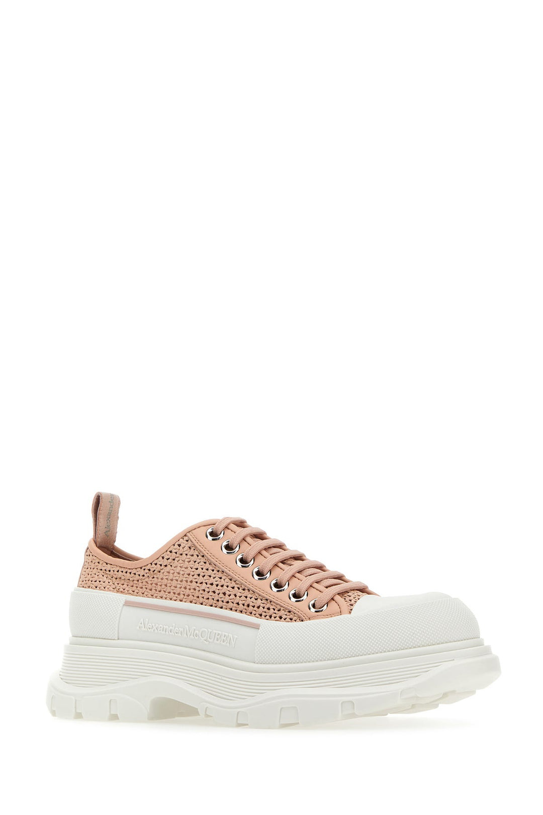 Pastel pink raffia Tread Slick sneakers