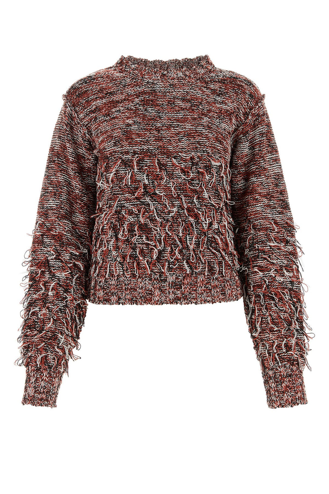 Embroidered cotton blend sweater